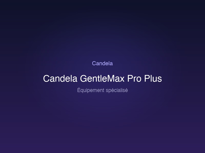 Candela GentleMax Pro Plus